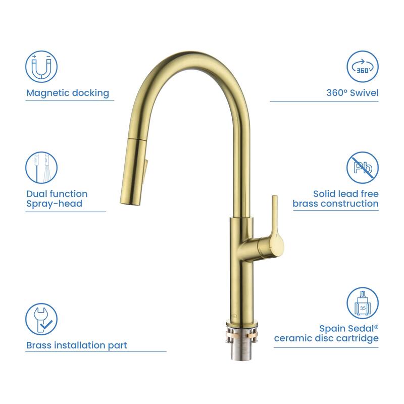 Fusion-T Single Handle Pull Down Kitchen Sink Faucet with Soap Dispenser