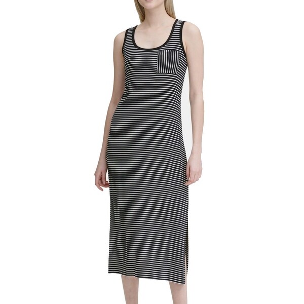 calvin klein striped maxi dress