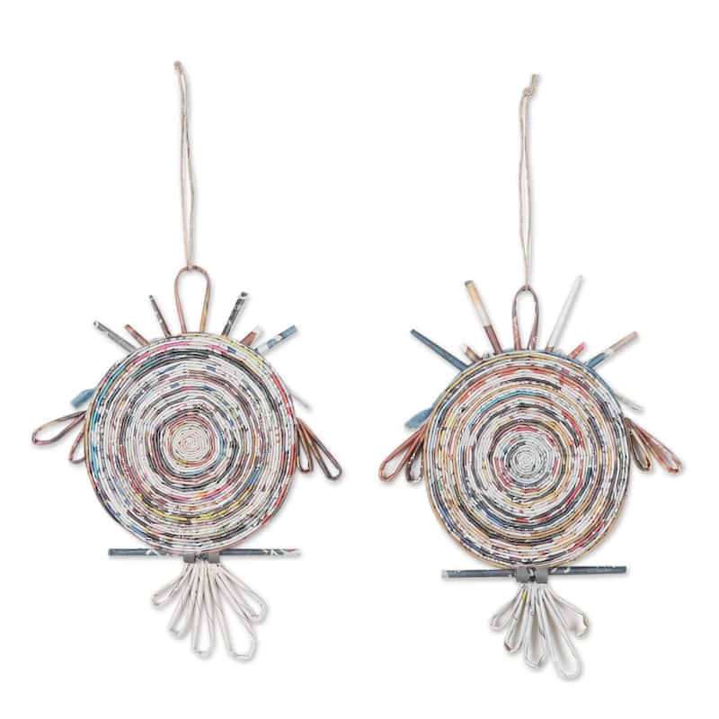 Novica Handmade Wise Guardians Recycled Paper Ornaments (Pair)