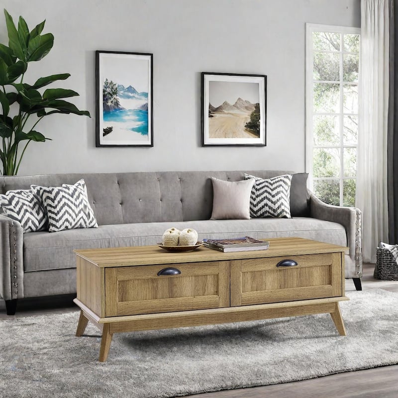Caffoz Center Coffee Table with Two Fully Extended Drawers