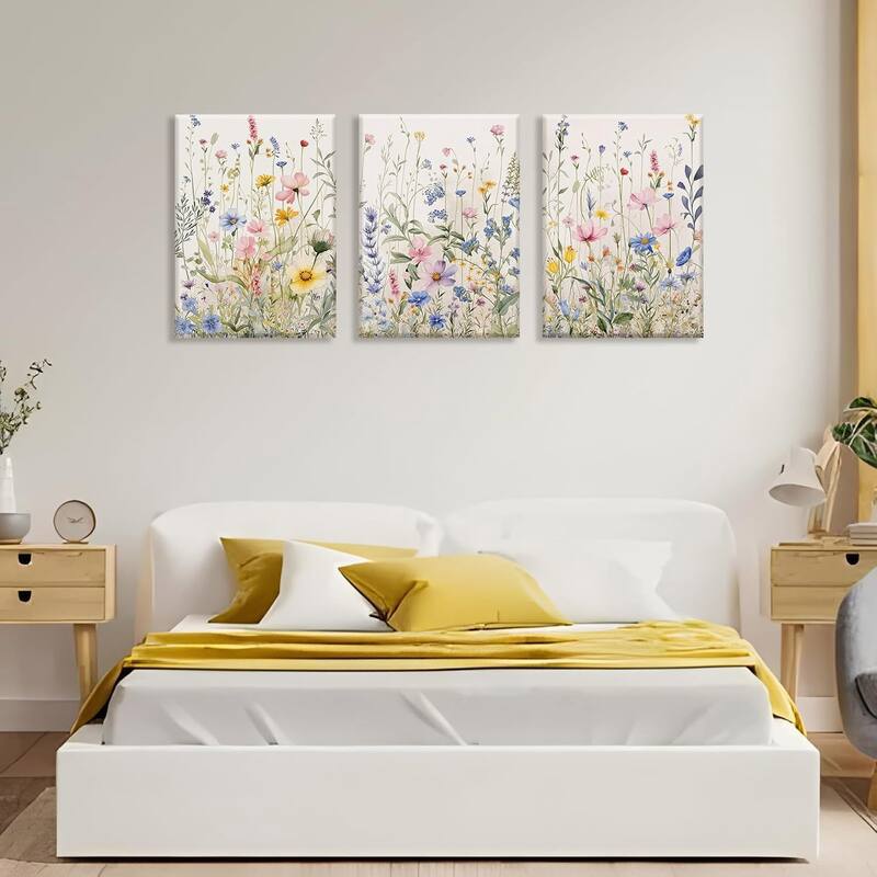 Wildflower Wall Art Watercolor Botanical Floral Colorful