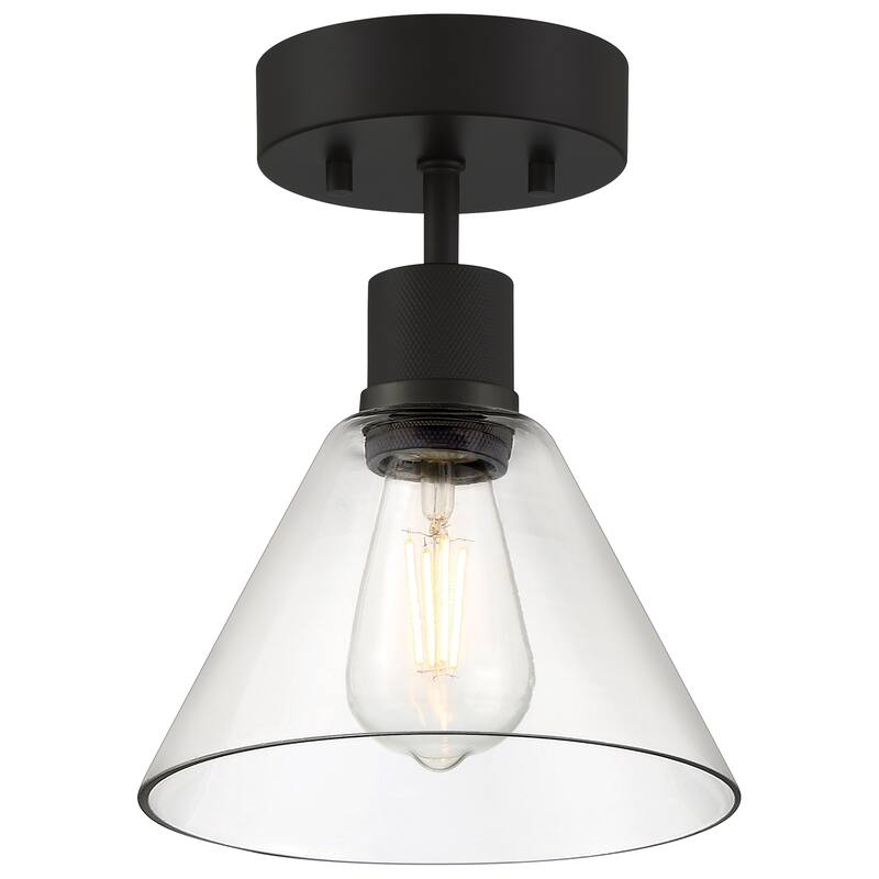 Access Lighting Port Nine Martini LED Semi-Flush - Replaceable LED - Clear Glass/Matte Black