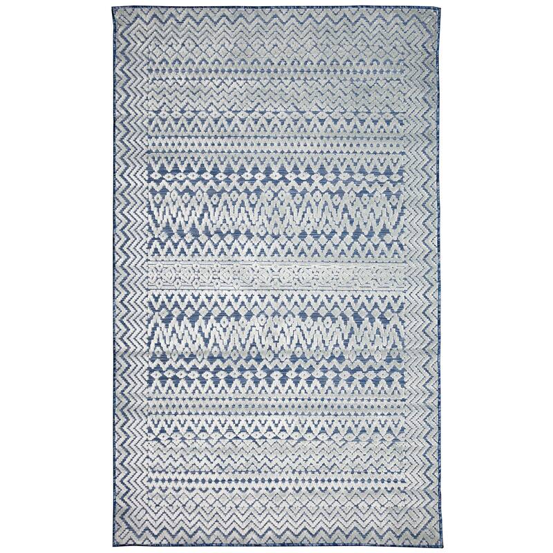 Liora Manne Canyon Tribal Stripe Indoor/Outdoor Rug - 2'6" x 3'11" - Navy
