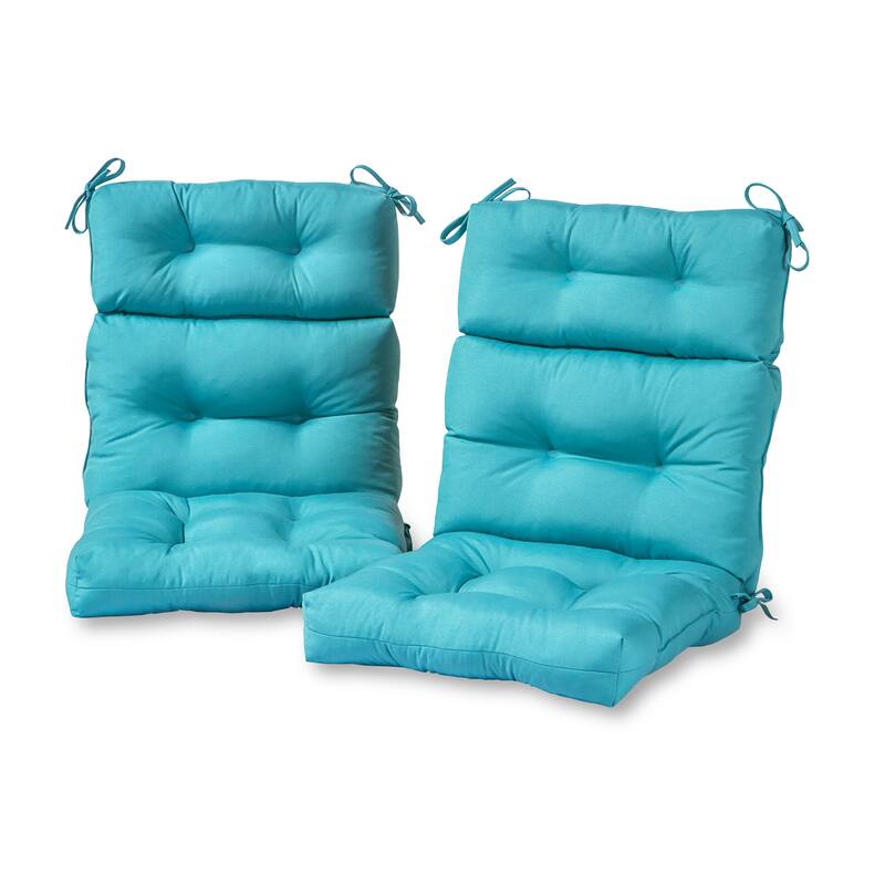 44-in x 22-in Solid Color Outdoor High-back Chair Cushions (Set of 2) (Cushions Only) - Teal