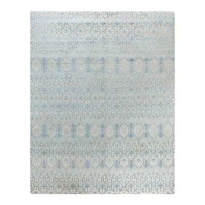 Ikat One-of-a-Kind Hand-Knotted Area Rug, Light Blue - 8' 1" x 10' 2"