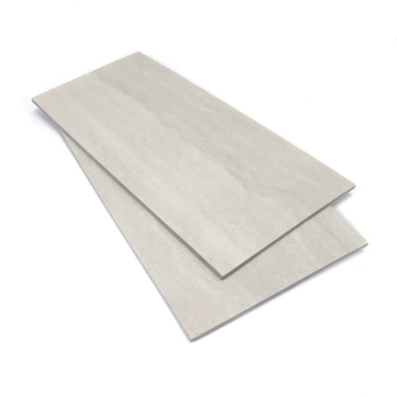 Monument 12 in. x 24 in. Glazed Porcelain Wall and Floor Tile - Fawn Polished - 4 in. x 6 in. tile sample