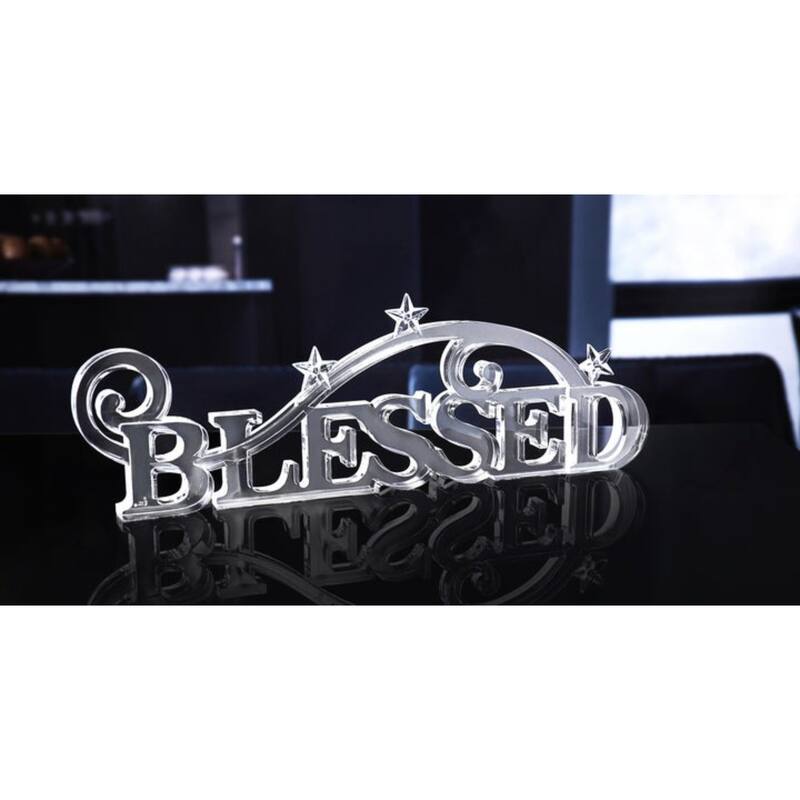 Set of 4 Blessed Christmas Wall Decoration - 15" - Clear