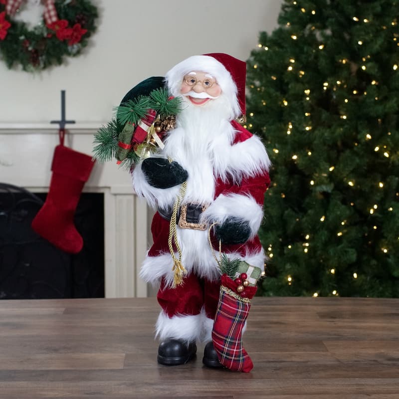 2' Standing Santa Christmas Figure with Presents