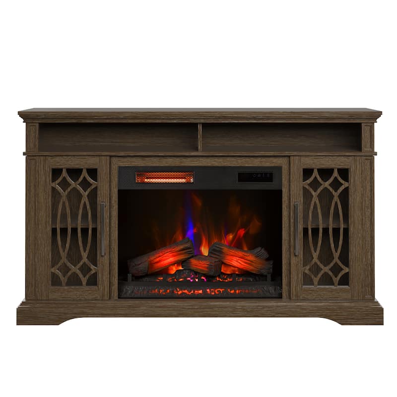duraflame® Electric Fireplace TV Stand, Entertainment Center with Storage and Infrared Heater, Laurel Oak