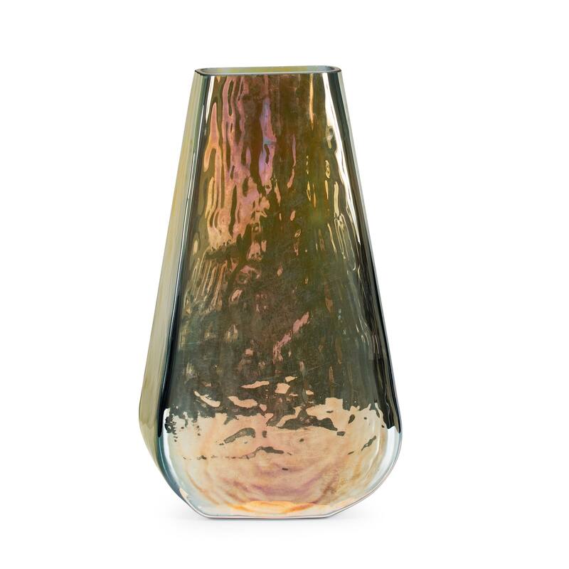 Allan Andrews Handmade Contemporary Burnished Iridescent Decorative Glass Vase