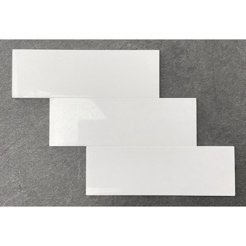 4 x 12 Thassos White Subway Marble Tiles - Case (5 Square Feet)
