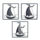 preview thumbnail 5 of 15, Adeco 3D Metal Ship Wall Decoration Sailboat Wall Sculpture