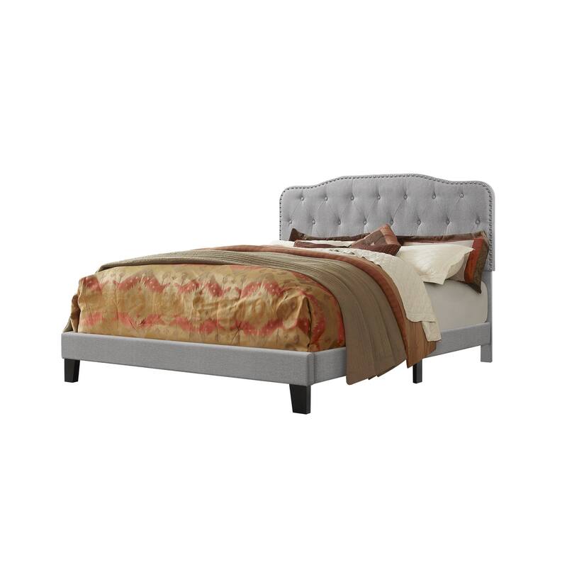Best Quality Furniture Upholstered Button Tufted Panel Bed