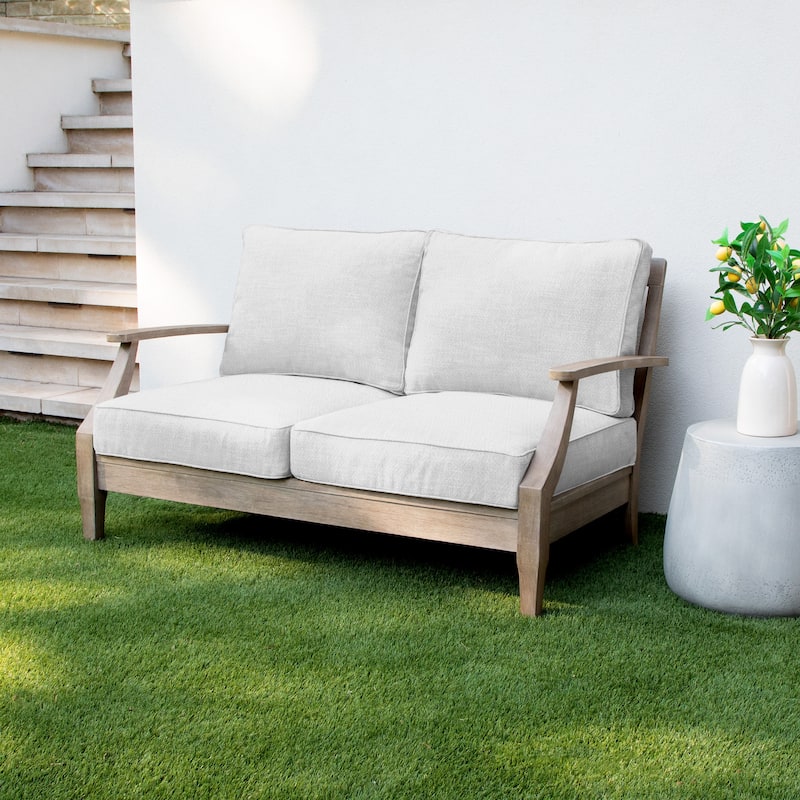 Sorra Home Sunbrella Outdoor Loveseat Cushion Set - 25 in W x 25 in D x 5 in H - Retain Snow