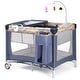 Nursery Center Portable Baby Crib Playpen with Music Box and Wheels ...