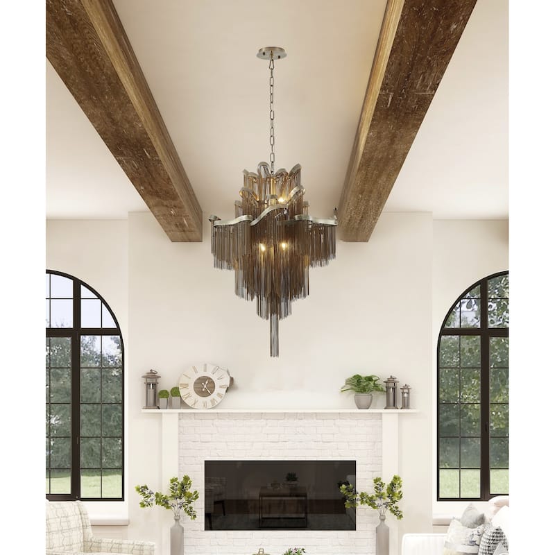 8 Light Bronze Aluminum Chain Lighting - N/A