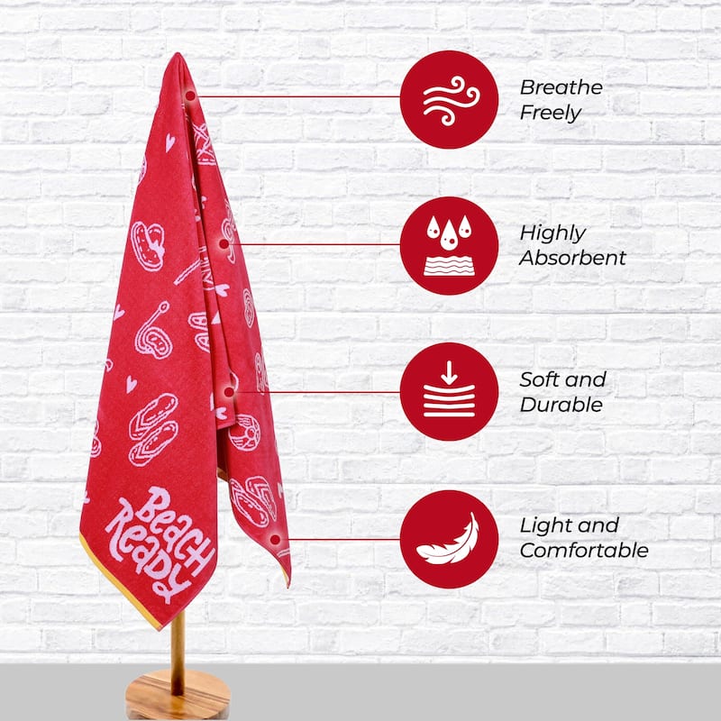 Superior Bahama Cotton Fuzzy Velour Terry Large Oversized Beach Towel