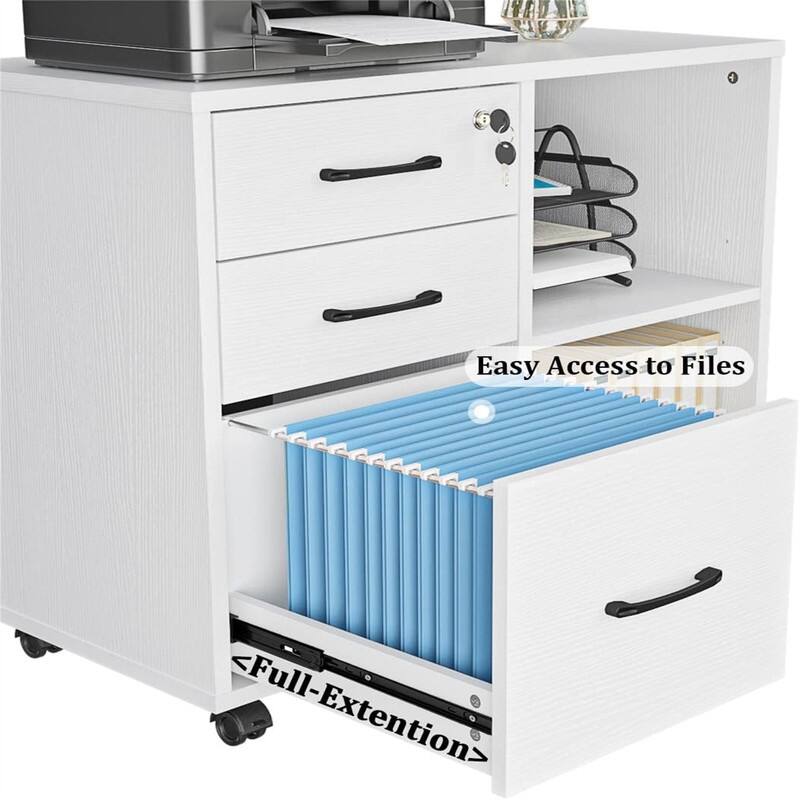 3 Drawer File Cabinets - 34.6"D x 18.1"W x 6.9"H