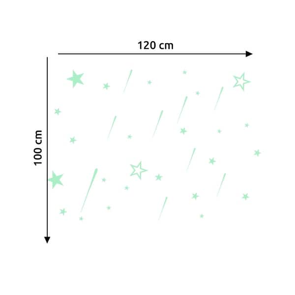 dimension image slide 0 of 2, Walplus Peel and Stick Wall Sticker Art Glow In Dark Meteor Stars