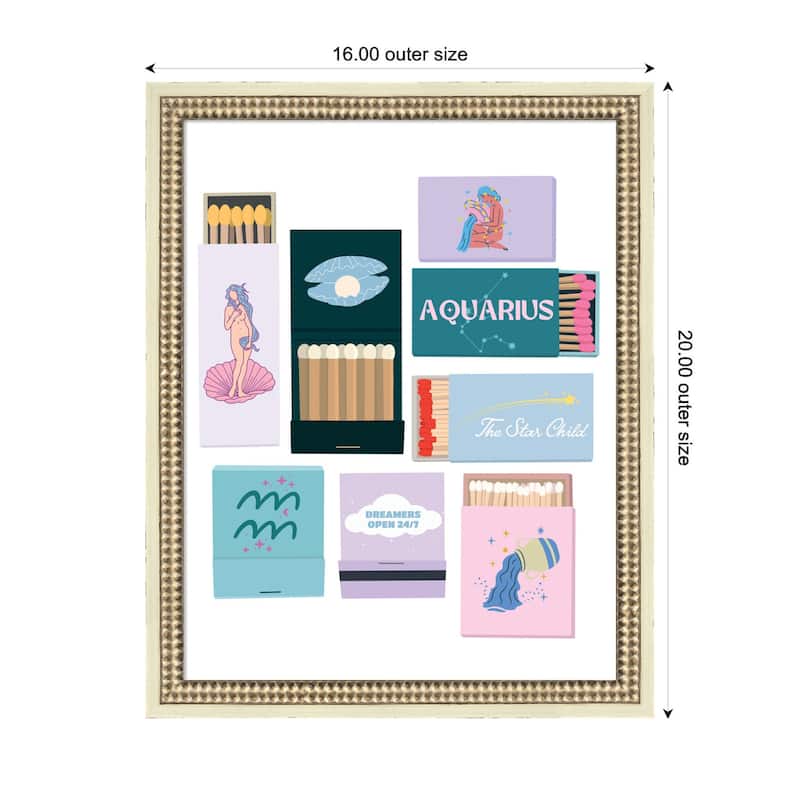 Kate and Laurel Aquarius Matchbooks 14x18 FC by Megan Ryan Framed Wall Art Print