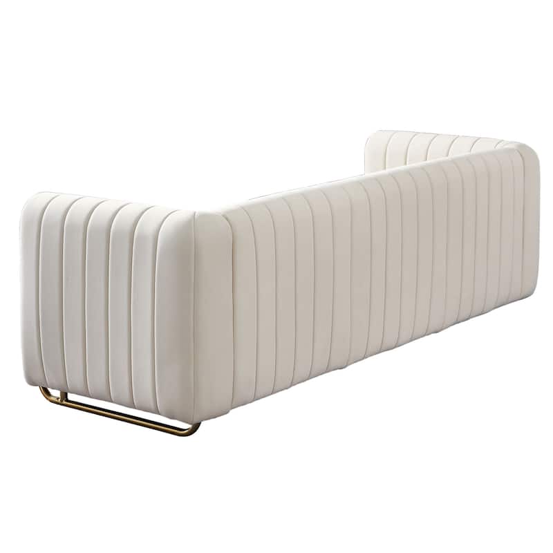 Contemporary Velvet Sofa Couch 84.25''W for Living Room, Green