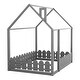 preview thumbnail 13 of 38, Full Size Wood House Bed Frame with Fence, Perfect for Kids' Play and Sleep Space
