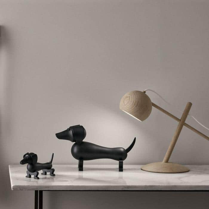 Kay Bojesen Dog, Dark Stained Oak, Medium, H: 11.2" - Medium