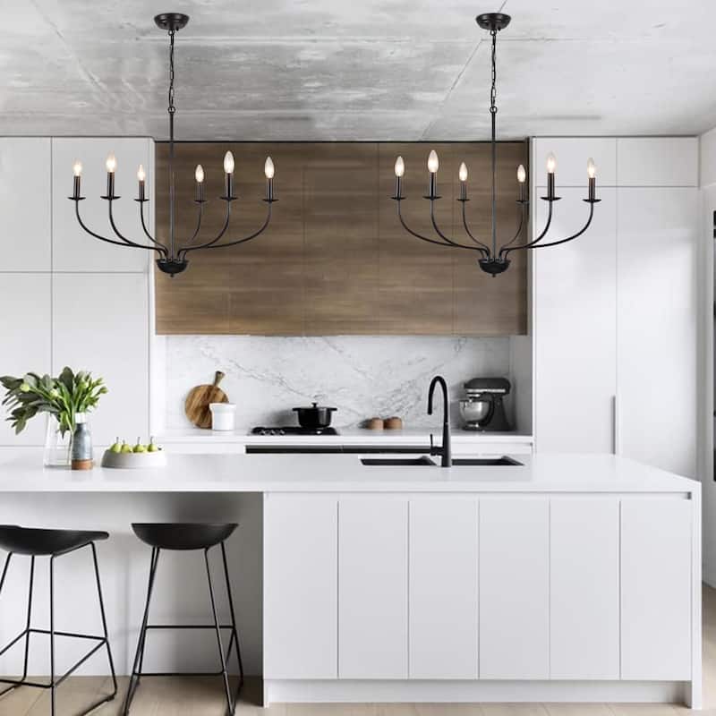 6-Light Vintage Candle Chandelier Light for Dining Room Bedroom Kitchen