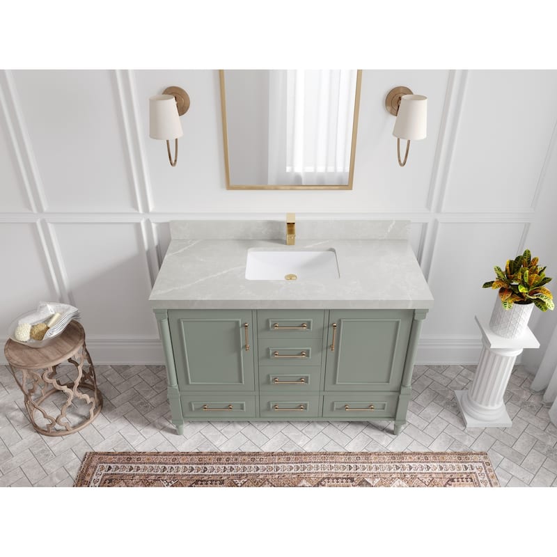Willow Collections 48 in. W x 22 in. D Aberdeen Single Bowl Sink Bathroom Vanity with Countertop