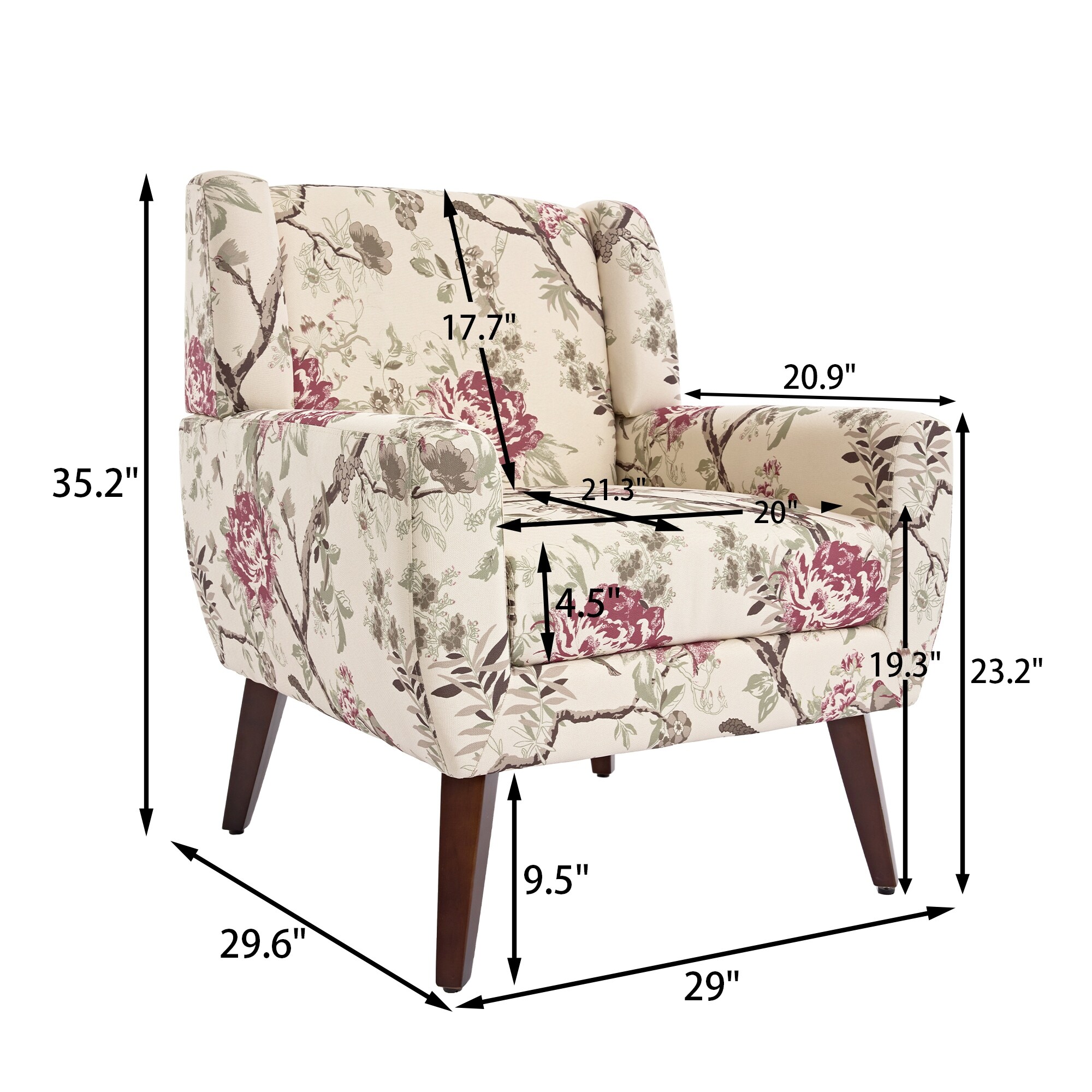 Modern Cotton Linen Upholstered Accent Chair for Living Room-image