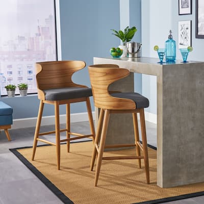 Kamryn Upholstered Bar Stools (Set of 2) by Christopher Knight Home