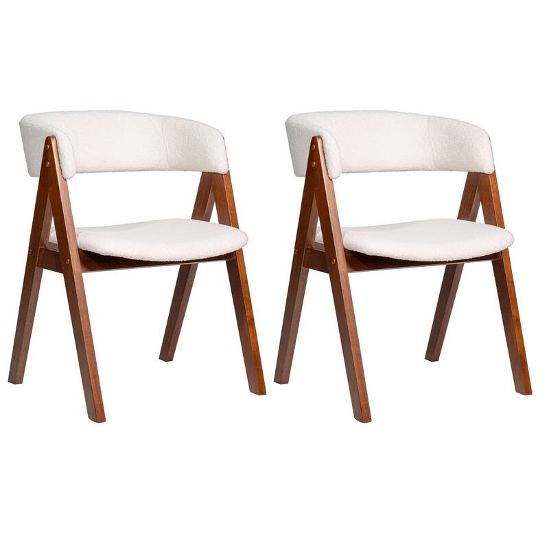 Costway Dining Chairs Set of 2/4 Mid-Century Upholstered Kitchen - See Details - Brown 2 PCS - Set of 2