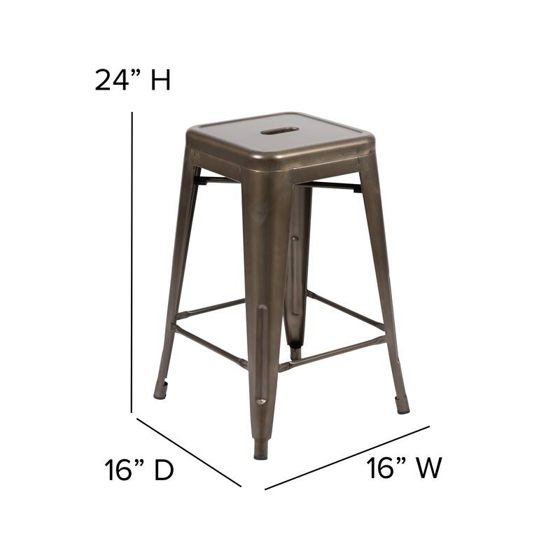 Industrial Metal Bar Stool (Set of 4)