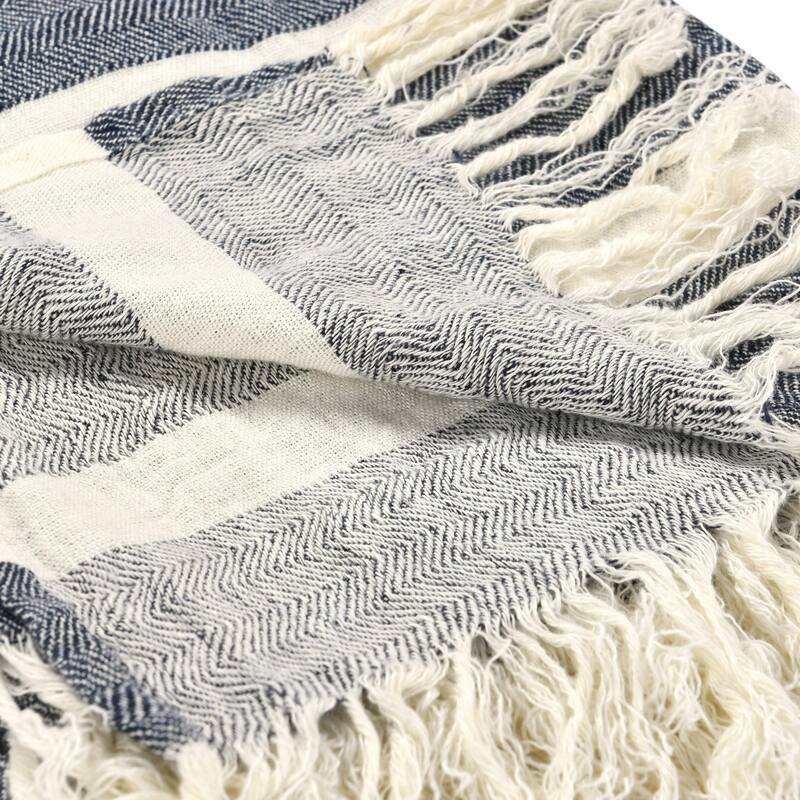 Villa by Classic Home Sherry 100% Belgian Linen Multicolor Throw Blanket