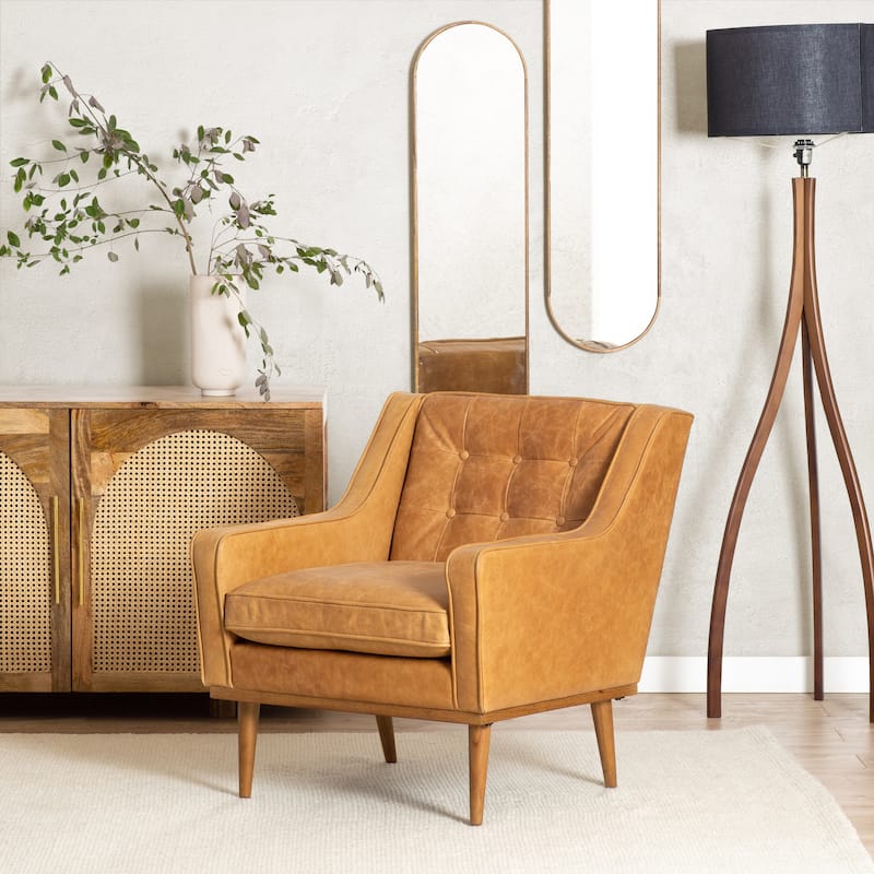 Poly and Bark Gus Lounge Chair - Cognac Tan