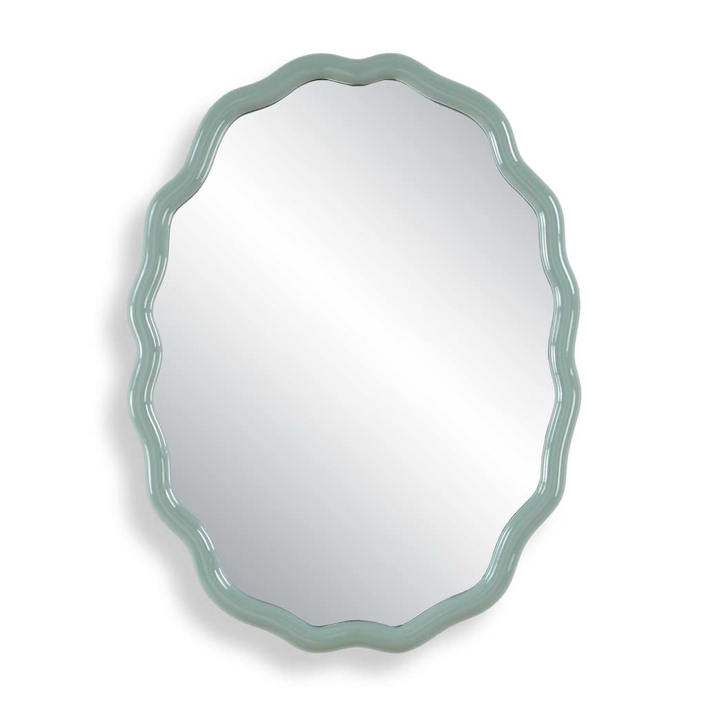 Uttermost Isly Robin's Egg Blue Oval Mirror - 24.00" W x 31.75" H x 1.25" D