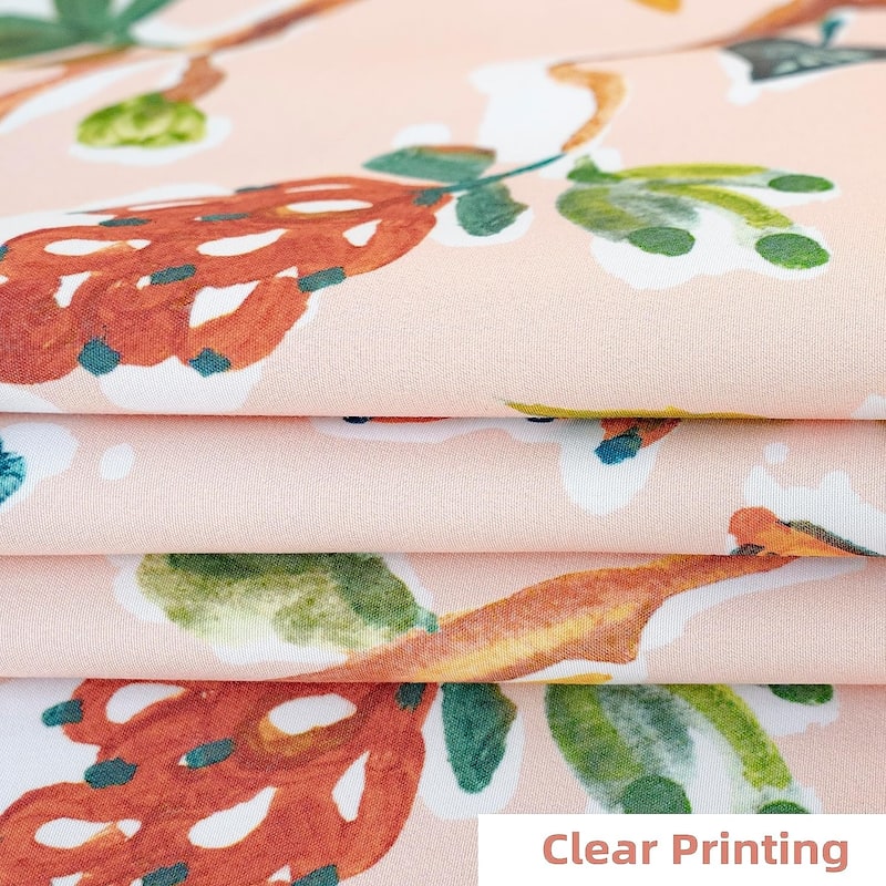 DriftAway Lauren Colorful Watercolor Tree Pattern Blackout Lined Grommet Window Curtain - 52" Width X 102" Length