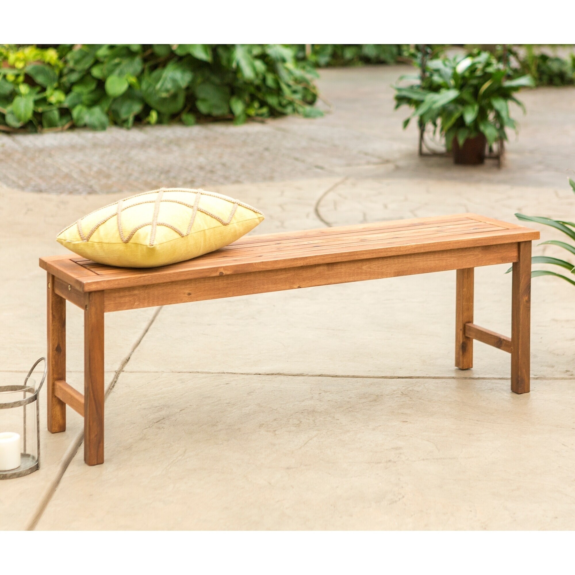 Shop Surfside 53 Inch Acacia Outdoor Bench Brown By Havenside