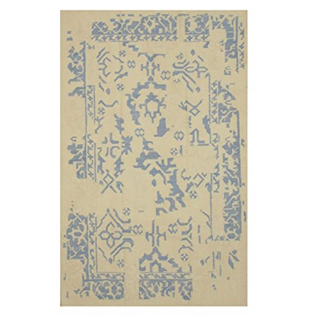 Handmade Wool Ivory Contemporary Geometric Flatweave Reversible Rug - Minimal Modern Pattern Accent - L