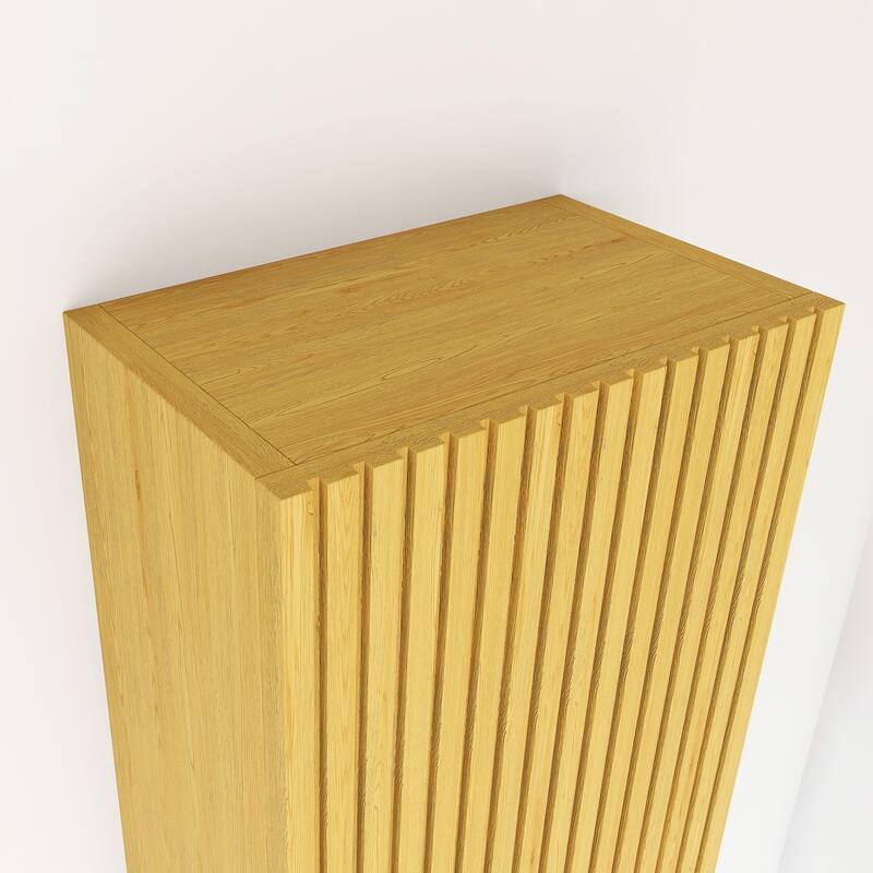 Wall Mounted Bathroom Cabinet with Door and Shelves in Oak