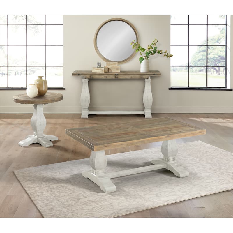Napa 26" Wide Solid Wood Round Pedestal End Table