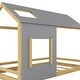 preview thumbnail 8 of 30, Full Size House Bed With Roof And Window - White+Natural