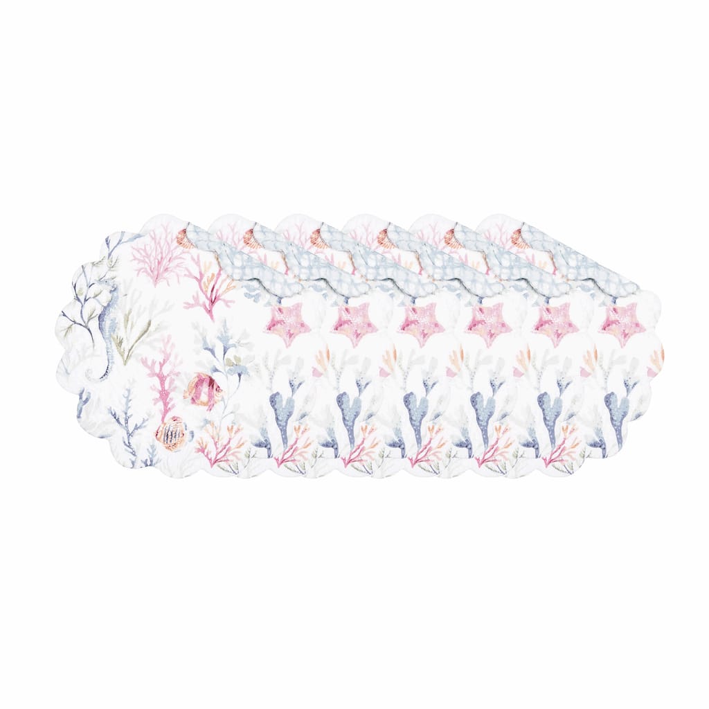 Nori Coral Round Placemats Set of 6, 17"