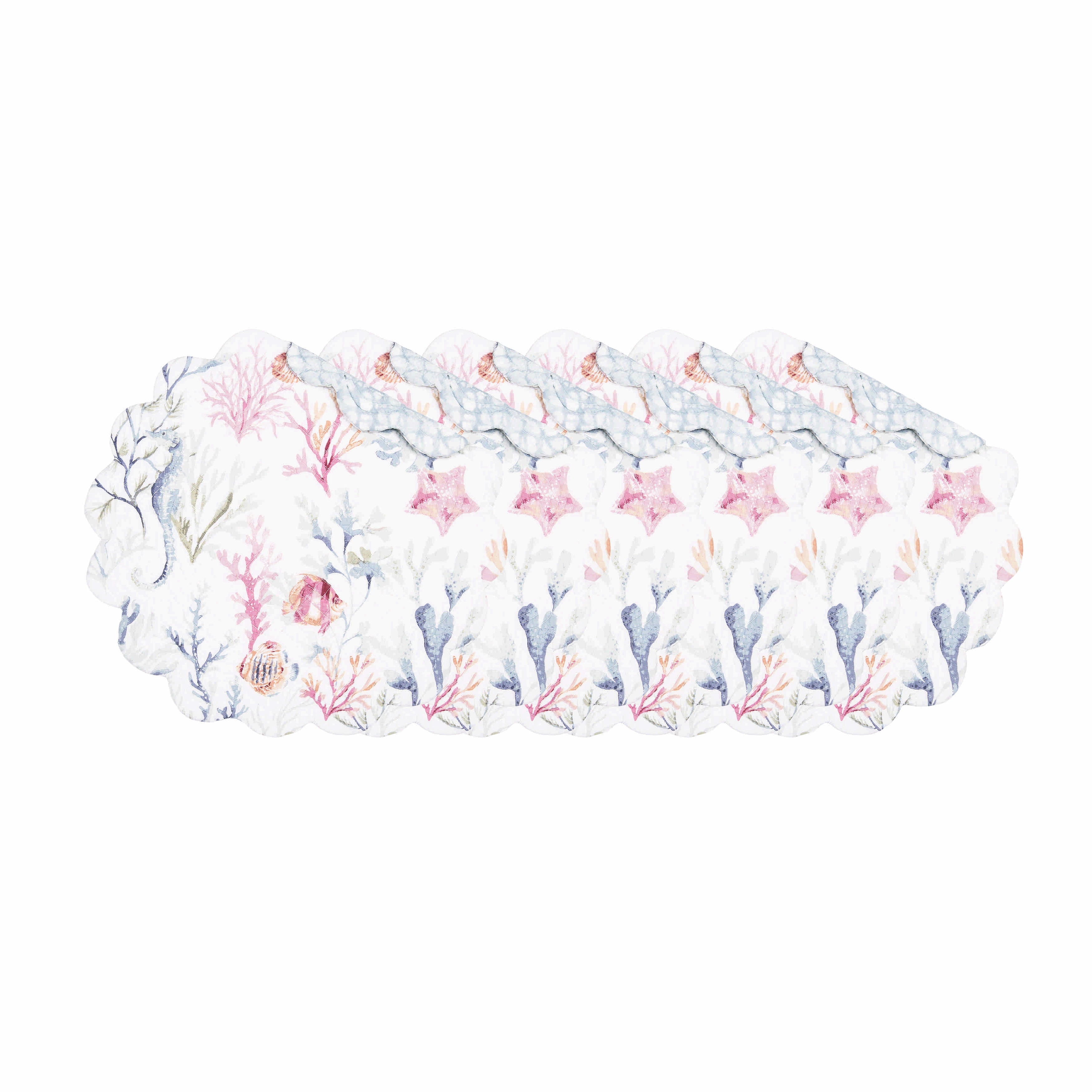 Nori Coral Round Placemats Set of 6, 17"