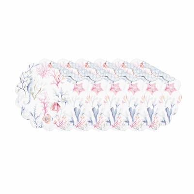 Nori Coral Round Quilted Placemat Set 6