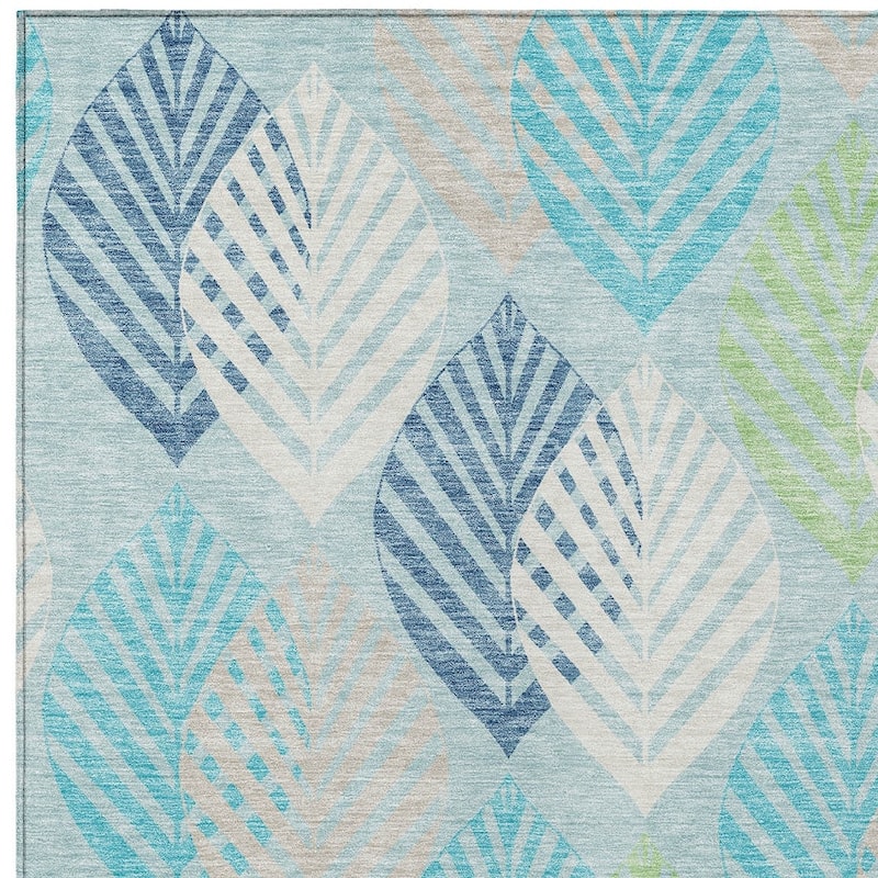 HomeRoots Floral Transitional Rectangle Outdoor Rug