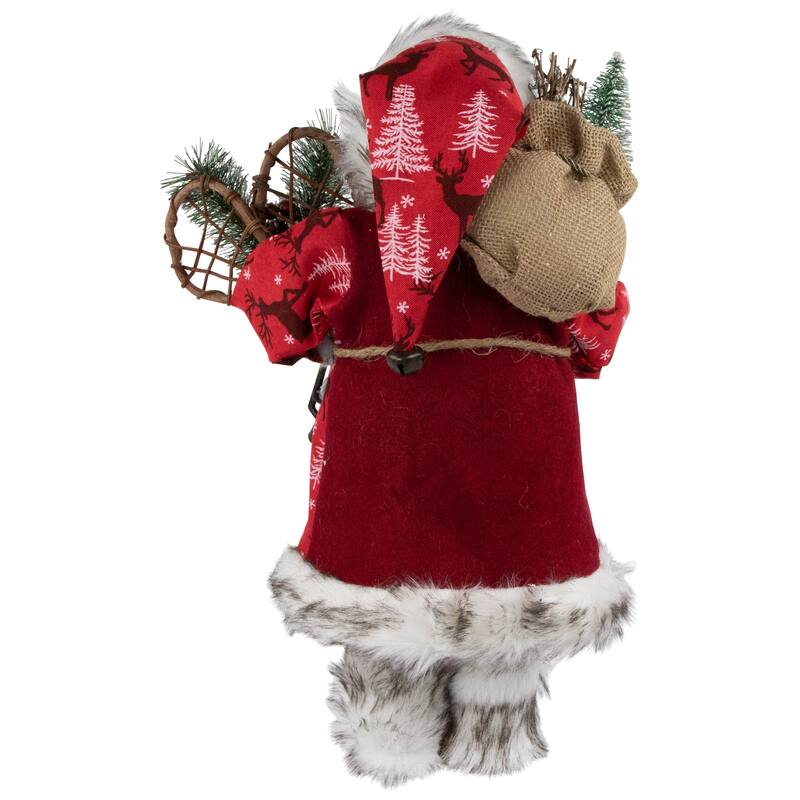16" Santa Claus with Lantern and Snowshoes Christmas Figure