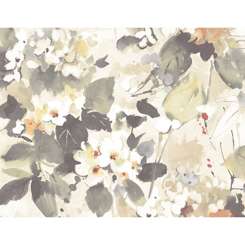 Seabrook Designs Chambon Watercolor Floral Unpasted Wallpaper