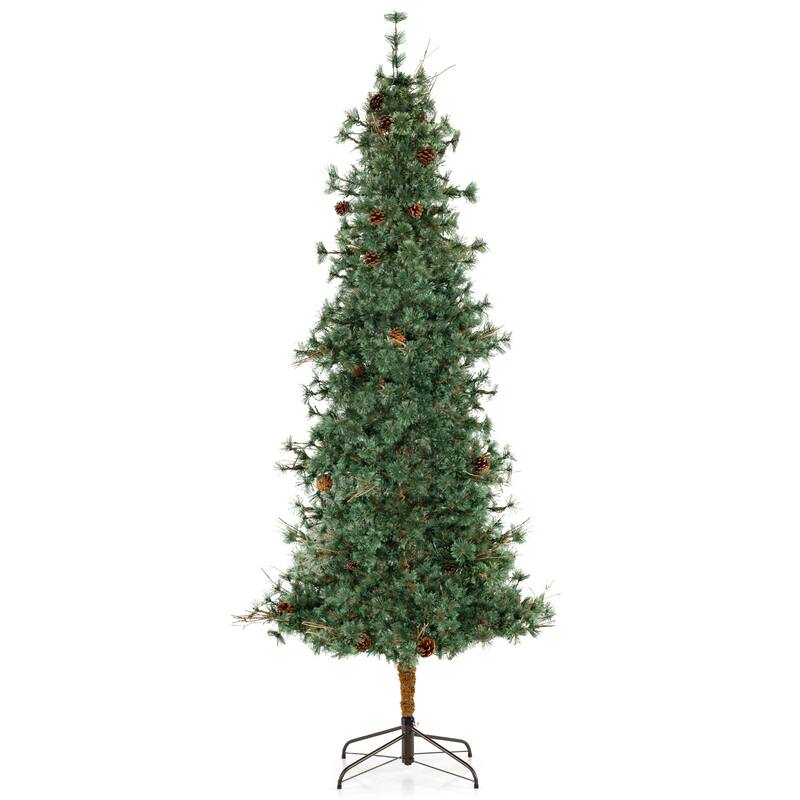 Gymax 8 FT Pre-Lit Artificial Christmas Tree Cashmere Xmas Tree w/ 702