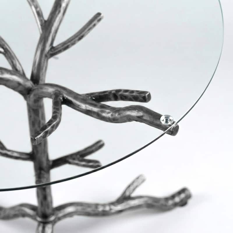 247 Shop At Home Lalia Modern Hammered Metal Tree Branch Side Table